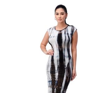 Belle Sky Tie Dyed Asymmetrical T Shirt Dress Size L